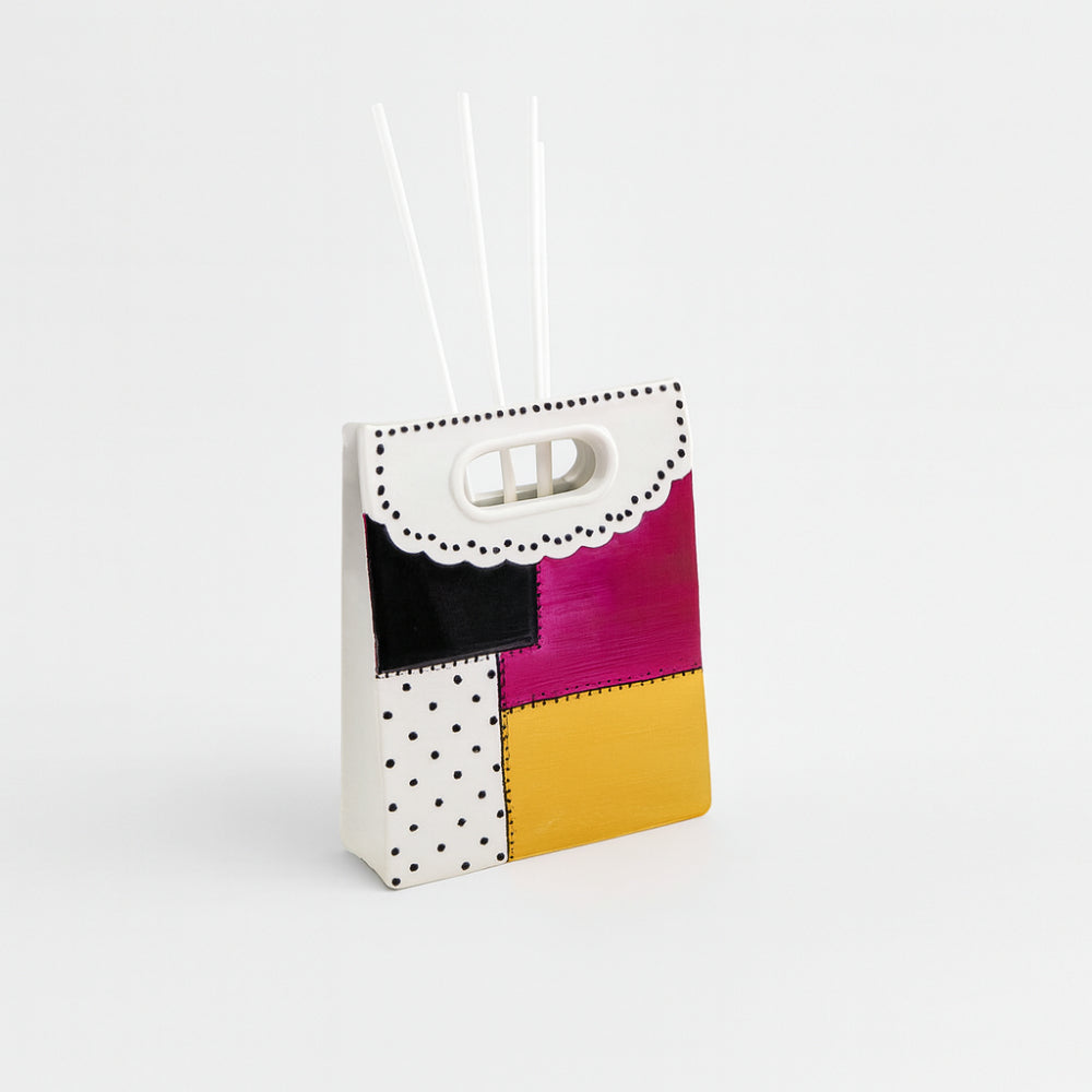 Sharon Diffusore Shopper Bag Porcellana Cuore Pois 16 cm