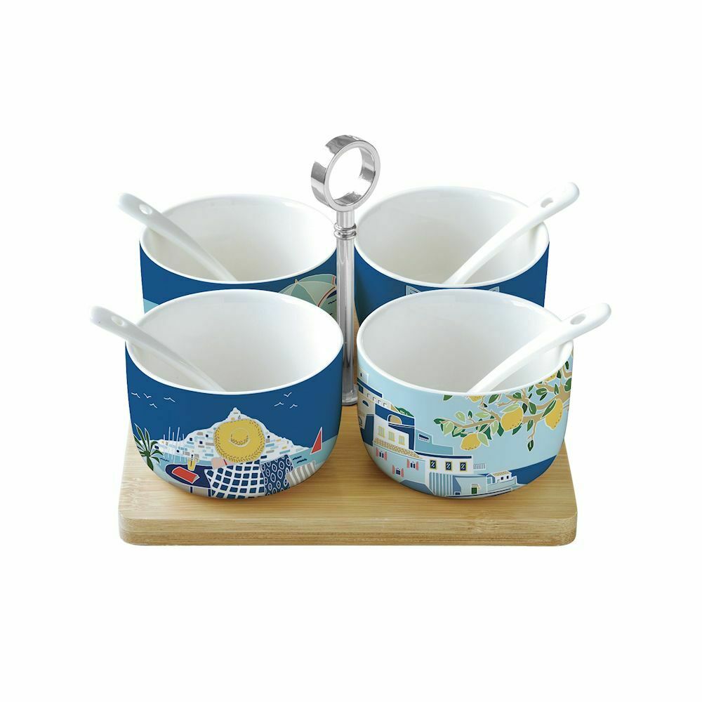 Easy Life Set Aperitivo Sea Dreams in Porcellana 17x17 cm