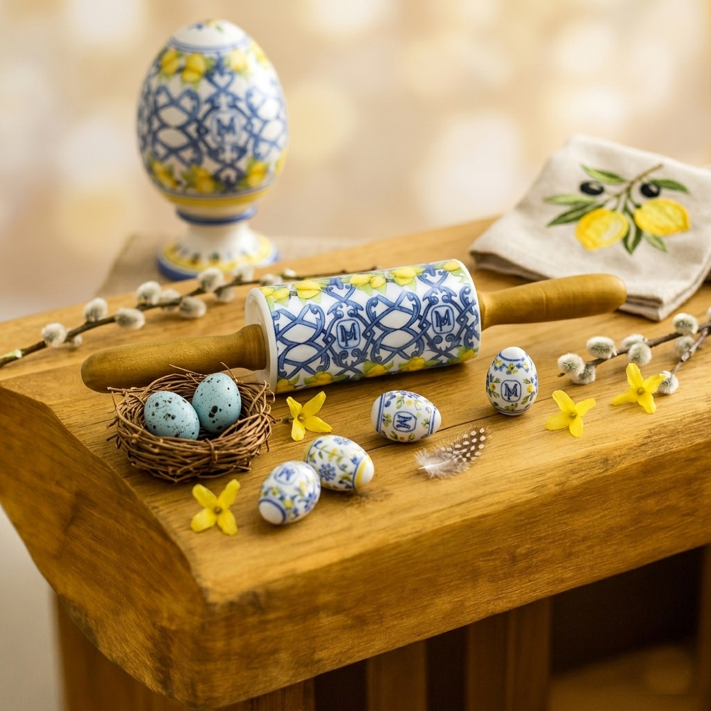 Madrhélen Paris Mattarello Porcellana Legno Linea Capri 30x6 cm