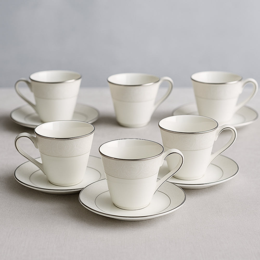 Narumi Flower Set 6 Tazzine Caffè Fine Bone China