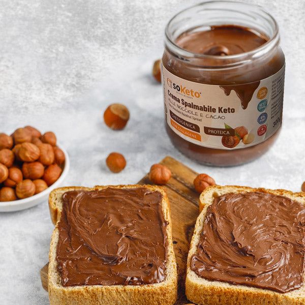 Crema spalmabile Keto alle Nocciole e Cacao solo 2% di Zuccheri - gr.250