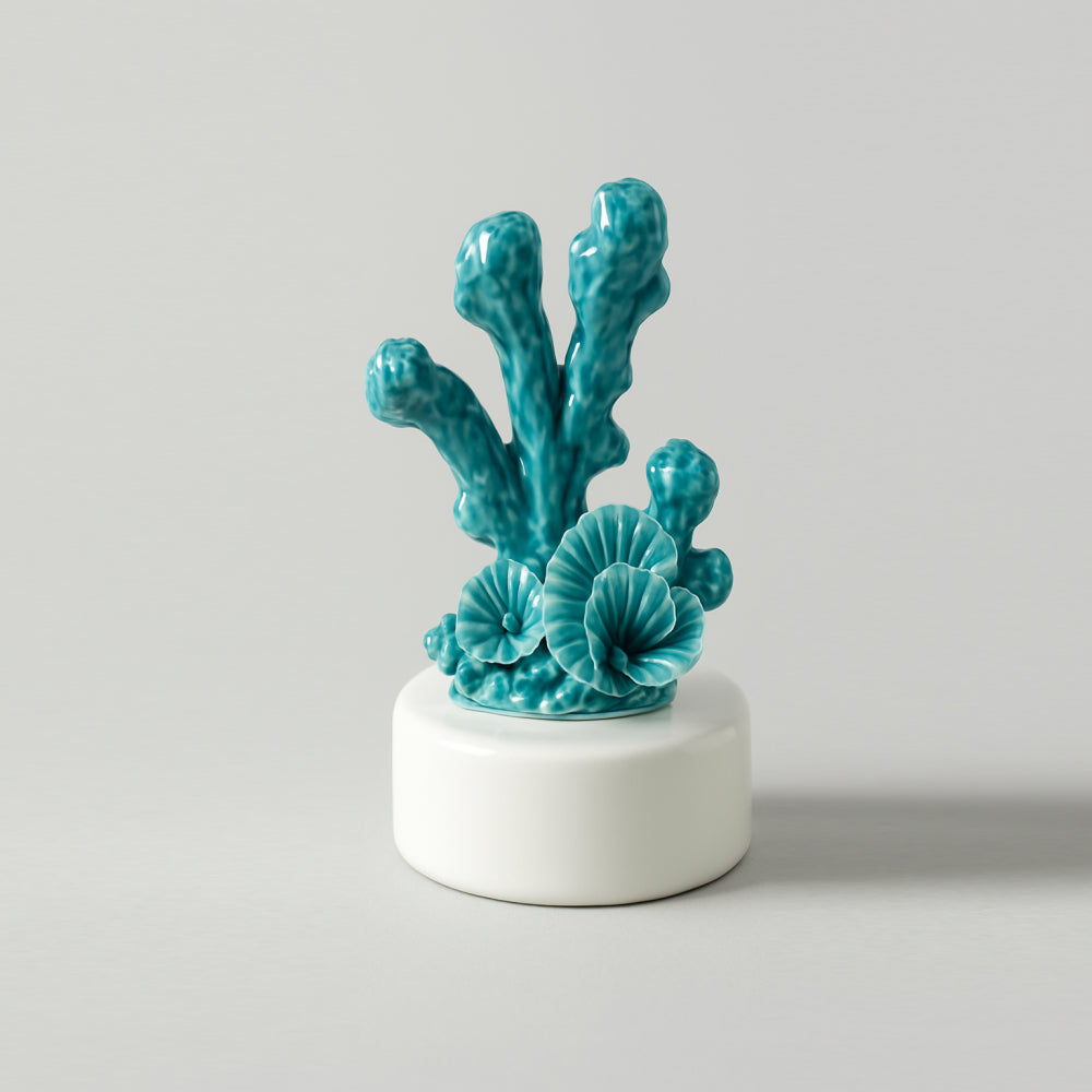 Sharon Corallo decorativo Portofino Ceramica Bianco Acquamarina Ø8x13 cm